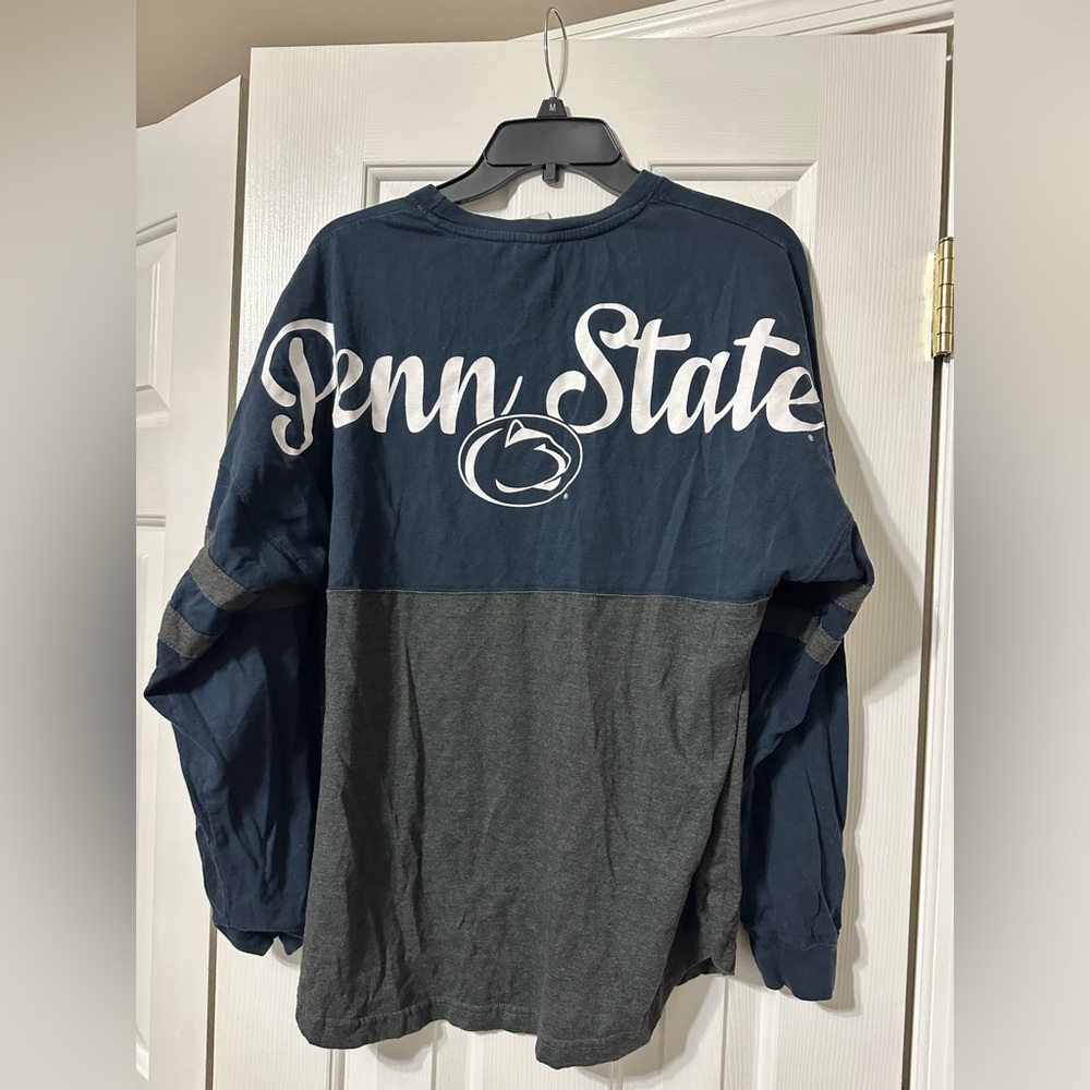 Penn state Women's Long Sleeve Top - Navy and Gray